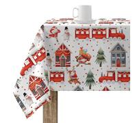 BELUM | Mantel Navidad 250x140 cm 100% algodón resinado Antimanchas (Tacto no plastificado) Modelo Merry Christmas 66