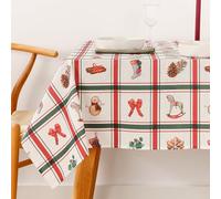 BELUM | Mantel Navidad 250x140 cm 100% algodón resinado Antimanchas (Tacto no plastificado) Modelo Scottish Christmas 1
