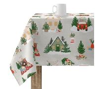 BELUM | Mantel Navidad 300x140 cm 100% algodón resinado Antimanchas (Tacto no plastificado) Modelo Merry Christmas 78