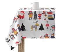 BELUM | Mantel Navidad Antimanchas Rectangular Resinado | Tacto Plastificado | Mesa Hogar (140X140 cm)