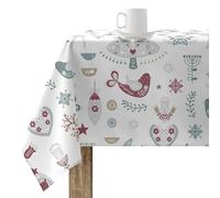 BELUM | Mantel Navidad resinado 140x140 cm 100% algodón resinado Antimanchas (Tacto no plastificado) Modelo Merry Christmas 55