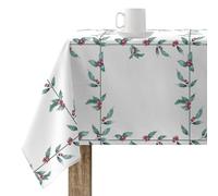 BELUM | Mantel Navidad XL 180x250 cm 100% algodón resinado Antimanchas (Tacto no plastificado) Modelo White Christmas 1