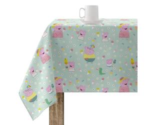 BELUM | Mantel Peppa Pig 250x140 cm Mantel resinado (Tacto plastificado) Antimanchas Modelo Summer Peppa 1