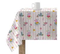 BELUM | Mantel Peppa Pig 300x140 cm Mantel resinado (Tacto plastificado) Antimanchas Modelo Peppa Pig Flowers 1