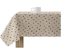 BELUM | Mantel resinado 100% algodón orgánico XL | Mantel resinado Antimanchas | Mantel Grande para Mesa Rectangular| Mantel NO Hule (100X140)
