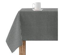 BELUM | Mantel resinado Antimanchas 50-319, Mantel Cuadros Vichy tamaño; 200x155 cm, Mantel Antimanchas NO Hule, Mantel Vichy Negro, Mantel Tejido 100% algodón orgánico