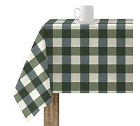 BELUM | Mantel resinado Antimanchas 550-02, Mantel Cuadros Vichy tamaño; 250x155 cm, Mantel Antimanchas NO Hule, Mantel Vichy Verde, Mantel Tejido 100% algodón orgánico