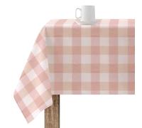 BELUM | Mantel resinado Antimanchas 550-11, Mantel Cuadros Vichy tamaño; 200x155 cm, Mantel Antimanchas NO Hule, Mantel Vichy Rosa, Mantel Tejido 100% algodón orgánico