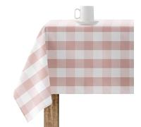 BELUM | Mantel resinado Antimanchas Cuadros 0120-102, Mantel Cuadros Vichy tamaño; 250x140 cm, Mantel Antimanchas NO Hule, Mantel Vichy Rosa, Mantel Tejido 100% algodón orgánico