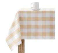 BELUM | Mantel Resinado Antimanchas Cuadros 0120-103, Vichy Tamaño 250x140 cm, Antimanchas NO Hule, Vichy Vainilla, Tejido 100% Algodón Orgánico