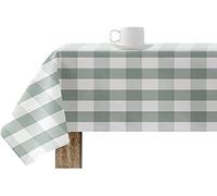 BELUM | Mantel resinado Antimanchas Cuadros 0120-104, Mantel Cuadros Vichy tamaño; 100x140 cm, Mantel Antimanchas NO Hule, Mantel Vichy Mint, Mantel Tejido 100% algodón orgánico