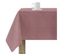 BELUM | Mantel Vichy Rojo Antimanchas 50-03, Rectangular 200x155 cm, Tejido 100% Algodón Orgánico