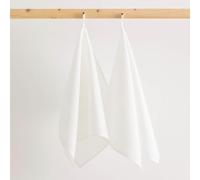 Belum | Pack 2 Paño de Cocina Lavable a máquina 100% Lino | Pack 2 Trapos de Cocina 45x70 Lino100% | Pack 2 Toallas de Cocina Reutilizables (Blanco)