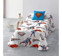 BELUM | Superman Colcha Bouti Man of Steel, Colcha Tejido algodón orgánico y Peinado para Cama de 90, Colcha Suave, Colcha para Todas Las Estaciones
