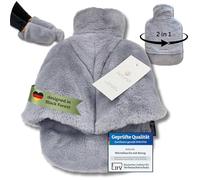 belund. Botella de calor para pies de alta calidad con funda de felpa extra gruesa en ambos lados, bolsa de agua caliente súper esponjosa, color: gris claro