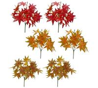 belupai 6 Ramas de Hojas de Arce Artificiales, Selecciones Florales de Otoño, Tallos de Hojas de Otoño, Arbustos de Otoño Falsos, Ramas de Hojas de Arce de Seda Falsa, Arbustos