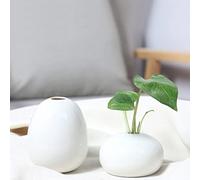 belupai Juego de 2 Jarrones de Cerámica Blanca, Pequeño Y Moderno Jarrón de Granja, Jarrón Decorativo Bohemio, Mini Florero de Mesa para Sala de Estar, Estante, Estantería Y Decoración(Blanco)