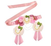 belupai Maternidad banda mamá papá a ser corpiño pin set, oso y flores artificiales bebé ducha faja vientre cinturón género mostrar embarazo accesorios de fotografía