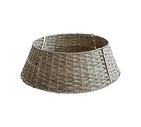 Belupai Mimbre Árbol de Navidad Faldas Collar Anillos, Ratán Artificial Árbol de Navidad Falda Soporte Granja Árbol de Navidad Collar para árboles de Navidad Artificiales Decoración(Gris,L)