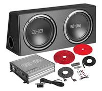 Belva - Paquete Completo de Bajos con Doble Puerto, subcarcasa, Amplificador monoblock y Kit de Amplificador