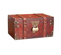 Belvanr Caja de Madera Cofre del Tesoro con Candado Cofre del Tesoro Baúl del Tesoro de Madera para Regalo Hecho A Mano Almacenar Y Decorar(18 * 10 * 11cm)