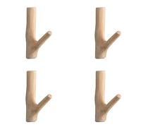 Belvanr Colgador Pared 4 Piezas Ganchos de Madera Natural para Colgar Abrigos