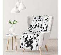 BElVEHOG Mancha Negra con Estampado de Perro dálmata, Manta de Franela Suave y cálida, Resistente a la formación de Bolitas, para sofá o Cama 76 x 102 cm