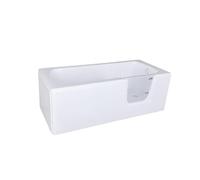 BELVIT Bañera para personas mayores, 170 x 75 cm, bañera con puerta, entrada derecha, bañera de ducha de acrílico sanitario, bañera rectangular con marco de acero inoxidable, patas ajustables en