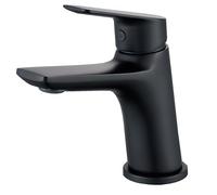 BELZ Grifo mezclador para lavabo con control de calor y frío, latón duradero, moderno, un solo agujero, G1/2 pulgadas, negro mate