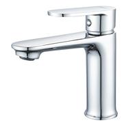 BELZ Grifos mezcladores de baño de latón con control de frío y calor, grifos de lavabo de un solo agujero para baño (cromados)