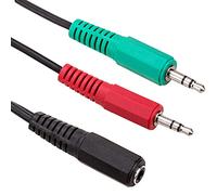 BeMatik - Adaptador de Audio OMTP para Auricular y micrófono Minijack 3.5mm Hembra a 2X Minijack 3.5mm Macho