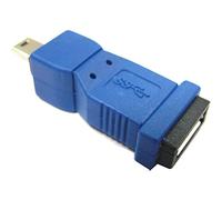 BeMatik - Adaptador USB 3.0 a USB 2.0 (MicroUSB AB Hembra a MiniUSB B Macho)