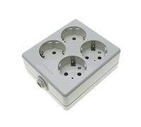 BeMatik - Base de 4 Enchufe schuko 16A 250V 3680W TT 98x112x42 mm
