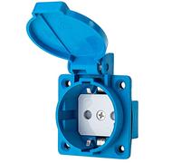 BeMatik - Base de enchufe industrial Schuko hembra 2P+T 16A 250V IP44 IEC-60309 para empotrar