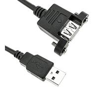 BeMatik - Cable alargador USB 2.0 para empotrar en panel de 50 cm tipo A Macho a Hembra