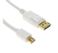 BeMatik - Cable Displayport a Mini Displayport 4K FullHD para audio y vídeo digital 2m blanco
