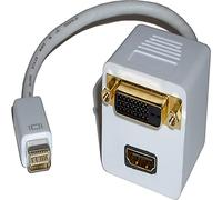 BeMatik - Cable duplicador pasivo de miniDVI Macho a DVI-D y HDMI
