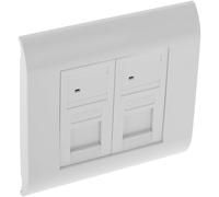 BeMatik - Caja de Pared o canaleta de 80x80 con 2 RJ45 UTP Cat.5e 568B