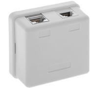 BeMatik - Caja de Superficie de 1 RJ11 Cat.3 y 1 RJ45 Cat.6 FTP