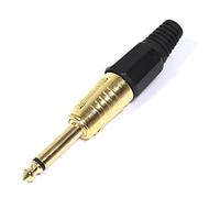 BeMatik - Conector de audio jack 6.3mm macho mono metal HQ dorado