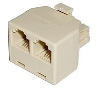 BeMatik - Duplicador RJ11 Compacto (1 RJ11-M a 2 RJ11-H)