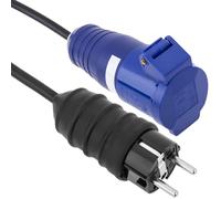 BeMatik - Enchufe industrial Adaptador CETAC hembra a SCHUKO macho 2P+T 16A 250V IP44 IEC-60309 cable 1m