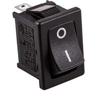 BeMatik - Interruptor basculante Negro SPST 2 Pin 20.5x24.7x14.4 mm