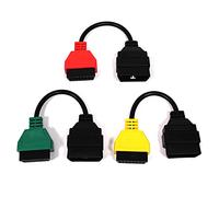 BeMatik - Kit 3 cables de diagnóstico OBD2 compatibles con software Fiat ECU Scan 24cm