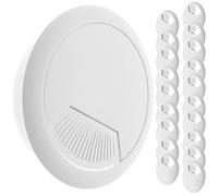 BeMatik - Lote de 20 pasacables Redondo para encastrar en Mesa de Color Blanco y diámetro 53 mm