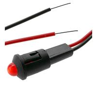 BeMatik - Luz LED piloto de 8mm 12VDC de Color Rojo