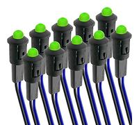 BeMatik - Luz LED piloto de 8mm 220VAC de Color Verde 10-Pack