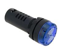 BeMatik - Luz piloto LED Intermitente con zumbador de 22 mm para Paneles de Control 220 Vac Azul