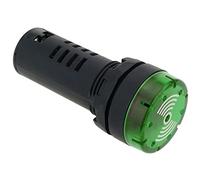 BeMatik - Luz piloto LED intermitente con zumbador de 22 mm para paneles de control 220 VAC verde