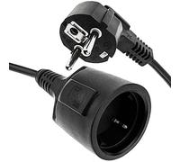 Cablematic - Prolongador eléctrico schuko macho a hembra de 10m negro